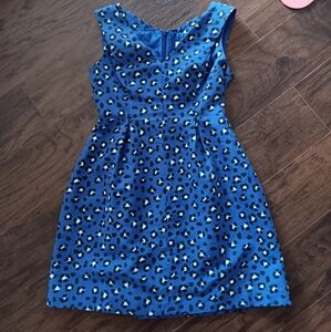 KATE SPADE BLUE LEOPARD DRESS size 4